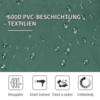 Outsunny Campingbett Klappbar für 2 Personen Feldbett Klappbett mit Tragetasche bis 136 kg belastbar Stahl Oxford Grün+Schwarz 193 x 125 x 40 cm(m-4)