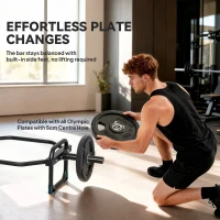 SPORTNOW Olympic Trap Bar, 2" Hex Barbell Bar with 300kg Capacity for Deadlifts, Shrugs, Squats and Farmer Walks(m-6)