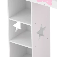 AIYAPLAY Kids Wardrobe with Lighted Mirror, Clothes Rail, Jewelry Cabinet, Shelves, Storage Boxes for Bedroom, Nursery, Pink(m-12)