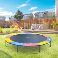 HOMCOM Copertura Imbottita Bordo Trampolino, Protezione per Tappeto Elastico Giaridno in Plastica, Ø244cm, Multicolore(m-2)