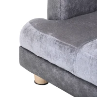 PawHut Dog Sofa Bed for Small-Sized Dogs, Elevated Pet Chair with PU Cover, Soft Cushion, Cat Couch Lounger with Anti-slip Legs - Grey(m-9)