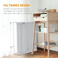 PawHut 2-in-1 Puppyren en Barrière, 8 Panelen, Vergrendelbare Deur, Staal, 90 cm Hoog, Wit(m-5)