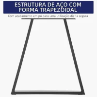 HOMCOM Conjunto de 2 Pés para Mesa 72x6x72cm Pés para Móveis de Aço para Suporte com Base Protetoras e Parafusos Preto(m-6)