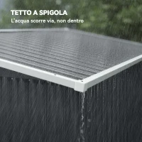 Outsunny Casetta da Giardino in Acciaio con 3 Porte Bloccabili, 234x132x185 cm, Grigio Scuro(m-5)