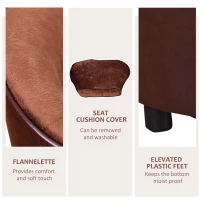 PawHut Dog Sofa Bed for Small-Sized Dogs, Pet Couch with Removable Soft Cushion, Cat Sofa Lounge with Back Pocket, Thick Sponge, Wooden Frame(m-5)