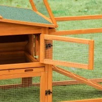 PawHut Clapier cage à lapins rongeurs 2 étages tiroir déjection enclos extérieur amovible toit ouvrant 156L x 58l x 68H cm bois massif pin(m-8)