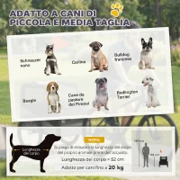 PawHut Rimorchio Bici per Cani Taglia Media Pieghevole in Metallo e 600D Oxford Copertura Sfoderabile, Grigio(m-5)