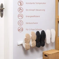 HOMCOM 60 W elektrische schoenendroger voor 3 paar schoenen, huishoudelijk aan de muur(m-4)