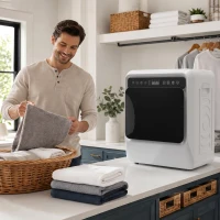HOMCOM 5kg Vented Tumble Dryer, 1000W Compact Tumble Dryer with Smart Drying, Freestanding Stackable Clothes Drying Machine(m-10)