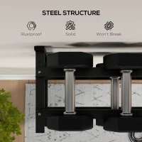 SPORTNOW Wall-Mounted Dumbbell Rack, 2-Tier Weight Stand, Space-Saving and Multi-Functional Steel organiser for Home Gym, Black(m-6)