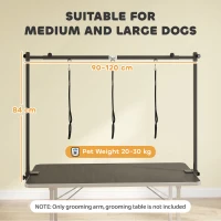 PawHut Dog Grooming Arm Adjustable H-Shape Dog Grooming Table Arm with Clamp and 3 Nooses Black(m-3)