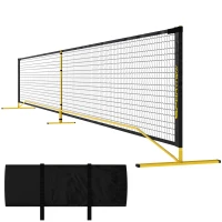 SPORTNOW Pickleball-Netz, tragbar, Metallgestell, Stoffnetz, mit Tragetasche, Gelb(m-1)