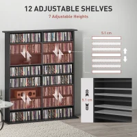 HOMCOM 16-Compartment Media Shelf - Black(m-5)