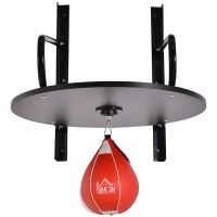 HOMCOM Set Boxe Pera Veloce con Piattaforma Installazione a Muro, Pompetta, Accessori Inclusi, 60 x 73 x 80 cm(m-4)