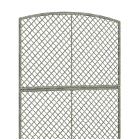 Outsunny Rattan Planter with Trellis, Raised Beds for Garden with Liner for Climbing Plants Vegetables Flowers, Dark Grey(m-12)