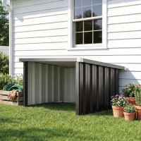 Outsunny Abri Robot Tondeuse Garage pour Robot Tondeuse avec Toit incliné en acier galvanisé, 108 x 86 x 62,5 cm, gris foncé(m-2)