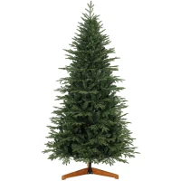 HOMCOM 7ft Artificial Christmas Tree Full Hinged Xmas Tree Solid Pine Wood Stand, Green(m-15)