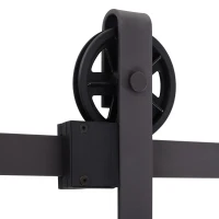 HOMCOM Kit de rail pour porte coulissante quincaillerie grange à porte coulissante en acier au carbone café(m-7)