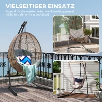 Outsunny Frame voor Hangstoelen in C-Vorm Metalen Standaard met Voet voor Hangzit tot 150kg Zwart(m-4)
