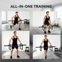 SPORTNOW Olympic Trap Bar, 2" Hex Barbell Bar with 300kg Capacity for Deadlifts, Shrugs, Squats and Farmer Walks(m-7)