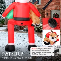 Outsunny 9.3ft Giant Christmas Inflatable Hanging Santa Claus Sitting w/ Reindeer, Gift Box(m-5)