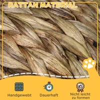 PawHut kattenslaapplek, kattenbed met kussen, kattengrot, bananenblad, grijs(m-5)