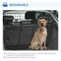 PawHut Grade de Segurança de Carro para Cães Universal Grade de Segurança para Cães com Largura Ajustável 90-120x40,5cm Preto(m-8)