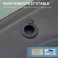 HOMCOM Panier de basket extérieur avec poteau panneau, base de lestage sur roulettes hauteur réglable 155 - 210 cm (panier) - rouge noir(m-5)