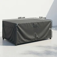 Outsunny Schutzhülle für Gartenmöbel Winterfest Wasserdicht Winddicht Anti-UV Abdeckplane 420D Oxford Gewebe 180x120x74cm Schwarz(m-3)