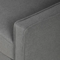 HOMCOM Accent Chair, Removable Pillow Linen Armchair with Comfy Spring Cushion for Living Room, Bedroom, Study, Dark Grey(m-12)
