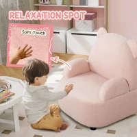 AIYAPLAY Kids Armchair, Bear Shaped Toddler Chair for Bedroom Playroom Living Room, Aged 18 Months to 3 Years - Pink(m-5)