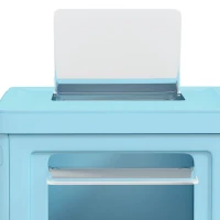 PawHut Hooded Cat Litter Box, Portable Pet Toilet, with Scoop, Front Entry - Light Blue(m-10)