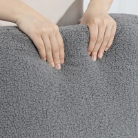 HOMCOM Recliner-fauteuil met fleece bekleding, verstelbare rugleuning, gevoerde fauteuil, staal, grijs(m-10)