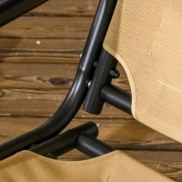 Outsunny Tuinschommel, 2-zits met verstelbaar dak, tot 220 kg belastbaar, 138 x 106 x 174 cm, Beige(m-7)