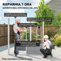 Outsunny Capanno da Giardino, Capanno in Plastica con Pavimento, Finestra, Porta con Serratura e Prese d'Aria, Grigio(m-3)