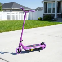 AIYAPLAY Electric Scooter for Kids 6-14 Years, with Colourful Lights, Purple(m-8)