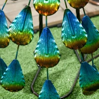 Outsunny Gartenstatur Gartendekoration Pfau, 25 x 29 x 59 cm, Mehrfarbig(m-9)