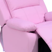 HOMCOM Kids Sofa Armchair Toddler Recliner Children's  Chair Lounger Games Chair  PU Leather w/ Storage  (Pink)(m-9)