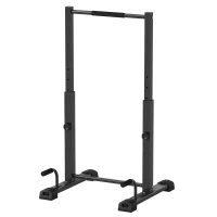 SPORTNOW Dip-Station, Liegestütz-Ständer, 93-117 cm höhenverstellbar, 540 kg Belastbarkeit, Ganzkörper-Training, Schwarz(m-11)