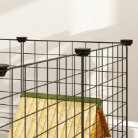 PawHut Ren, box, kooi voor kleine dieren, metalen rooster flexibel omvormbaar(m-9)