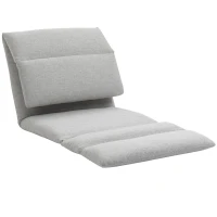 HOMCOM Bodensessel, Gästematratze, Leinenoptik, atmungsaktive Obermaterial, Hellgrau(m-11)