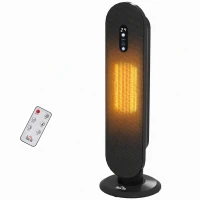 HOMCOM 45° Oscillating Ceramic Space Heater, with Remote - Black(m-11)