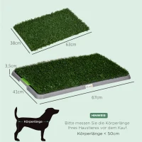 PawHut Hondentoilet met kunstgras, drainagegaten, lekvrij, 67x41x3,5cm, Groen(m-3)