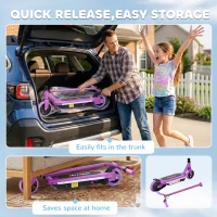 AIYAPLAY Electric Scooter for Kids 6-14 Years, with Colourful Lights, Purple(m-6)