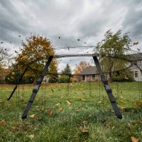 SPORTNOW Bodenanker Schraube 4er Set 32 cm spiralförmige Trampolin Pfähle Anker mit Dreiecksgriff, verstellbare Gurte Silber(m-10)