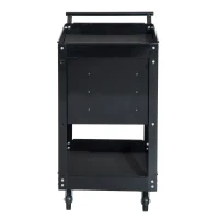 HOMCOM Carrello da Officina Professionale Cassettiera Portautensili in Lamiera, Nero, 68 x 46 x 88cm(m-8)