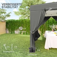 Outsunny 2,5 x 2,5 m Pop-up Paviljoen met Zijwanden en Transporttas, UPF50+ Hoogte Verstelbaar Tuinpaviljoen, Donkergrijs(m-8)