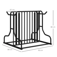 DURHAND Fietsenrek voor 4 fietsen, weerbestendig, extra beugel, 90 x 80 x 80 cm, Zwart(m-3)