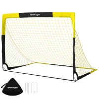 SPORTNOW Pop-Up Fußballtor für Garten Jugendliche & Erwachsene tragbares Outdoor Tor mit Reißfestem Tornetz Fiberglasstangen(m-12)