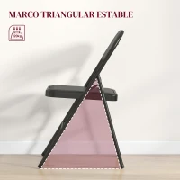 HOMCOM Juego de 2 Sillas Abatibles con Respaldo y Estructura de Acero para Oficina Estudio 45x46x78 cm Negro(m-5)